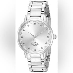 Kate Spade Gramercy Silver/ Stainless Steel 34 mm Scalloped CZ Crystal Watch